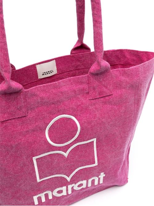 Fuchsia pink/white organic cotton bag Isabel Marant | PM0002FAA1X19M40PK